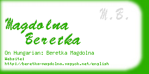 magdolna beretka business card